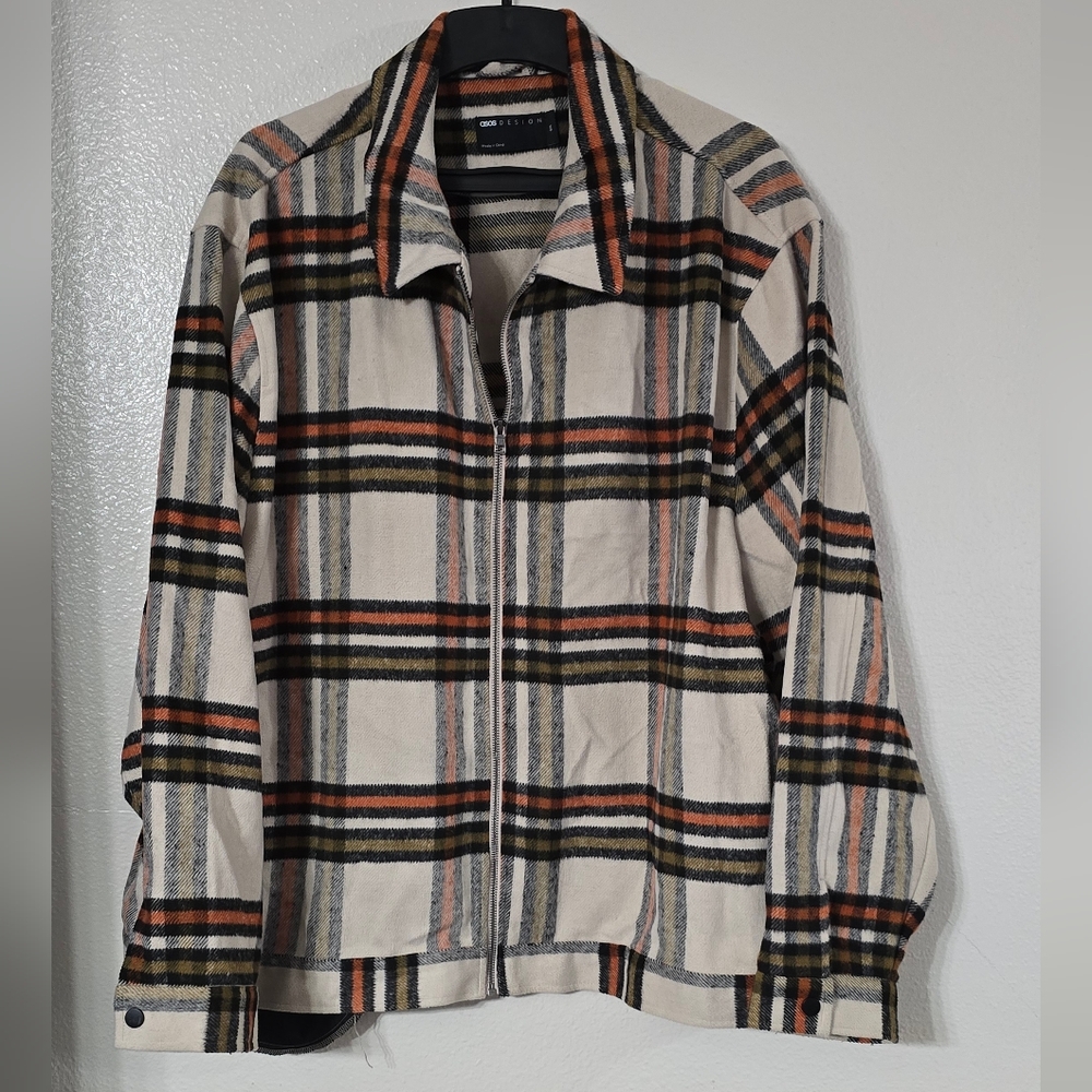 ASOS DESIGN Flannel Jacket 4XL Zip Up HEAVY & WARM Pockets
